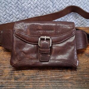 Spikes & Sparrow Brown Genuine Leather Belt Bag Waist Pack Distressed Vintage
